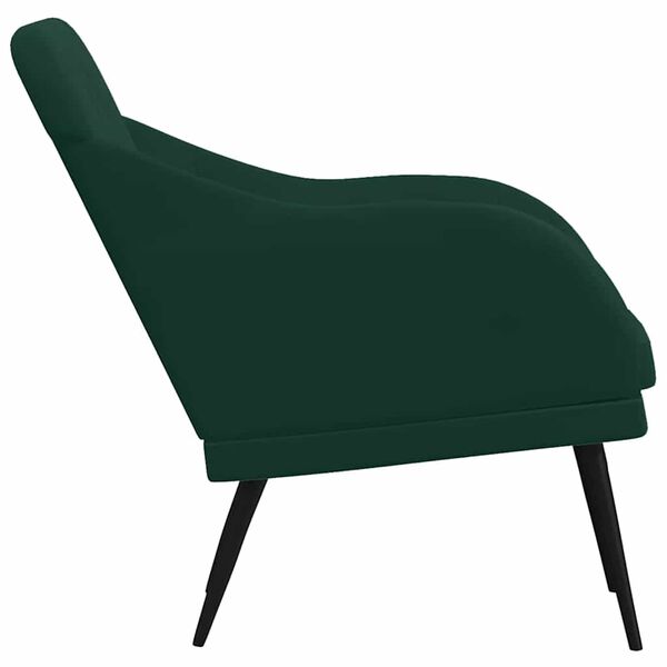vidaXL Poltrona Verde Scuro 63x76x80 cm Velluto