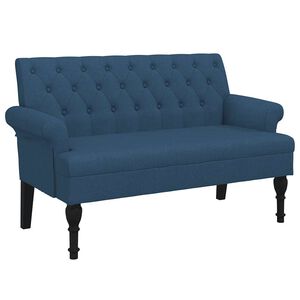 vidaXL Panca con Schienale Blu 120x62x75,5 cm in Tessuto