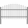 vidaXL Recinzione da Giardino Woerden con Punta a Lancia in Acciaio 170x125 cm Nero