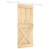 vidaXL Porta scorrevole Naturale e Bianco 100 x 210 cm