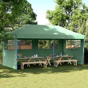 vidaXL Tendone per Feste Pieghevole Pop-Up con 3 Pareti Verde