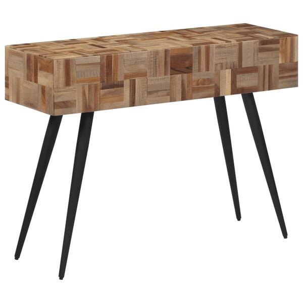 vidaXL Tavolino Consolle 110x34x80 cm Teak Massello di Recupero
