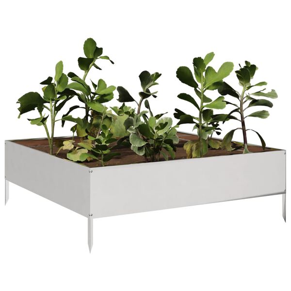 vidaXL Fioriera Rialzata da Giardino 100x100x33,5 cm in Acciaio Inox