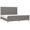 vidaXL Giroletto senza Materasso Grigio Scuro 160x200 cm Tessuto