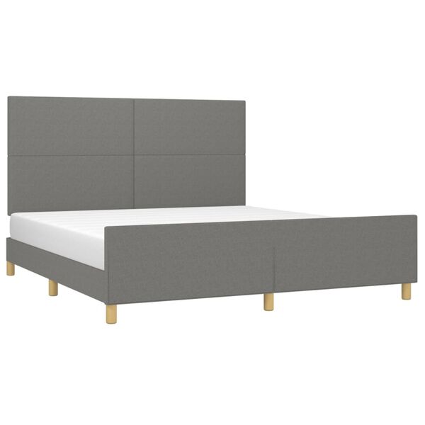vidaXL Giroletto senza Materasso Grigio Scuro 160x200 cm Tessuto