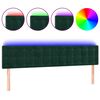 vidaXL Testiera a LED Verde Scuro 180x5x78/88 cm in Velluto