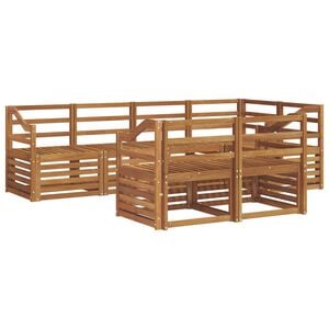 vidaXL Set di divani da esterno 7 pz Naturale Poliestere