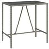 vidaXL Tavolo da Bar con Piano in Vetro Grigio 110x70x110cm Polyrattan