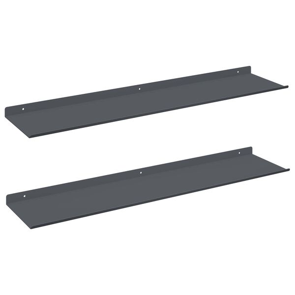 vidaXL Mensola sospesa 2 pcs Antracite 80 x 18 x 2,5 cm Acciaio