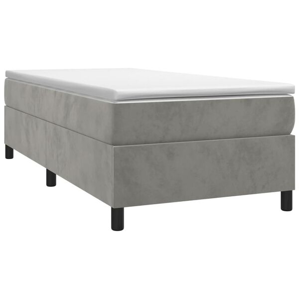 vidaXL Struttura Letto a Rete a Molle Grigio Chiaro 90x200 cm Velluto