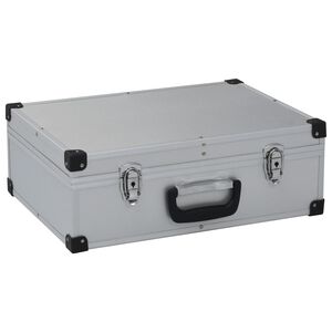 vidaXL Valigetta per Attrezzi 46x33x16 cm Argento in Alluminio