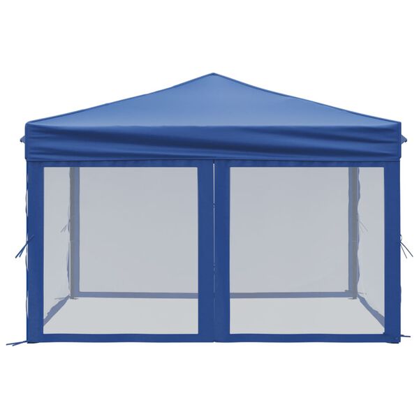 vidaXL Tenda per Feste Pieghevole con Pareti Laterali Blu 3x3 m