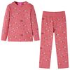 vidaXL Pigiama da Bambina a Maniche Lunghe Rosa Antico 128
