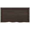 vidaXL Piano Bagno Marrone Scuro 80x40x(2-6)cm Legno Massello Trattato