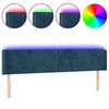 vidaXL Testiera a LED Blu Scuro 163x16x78/88 cm in Velluto