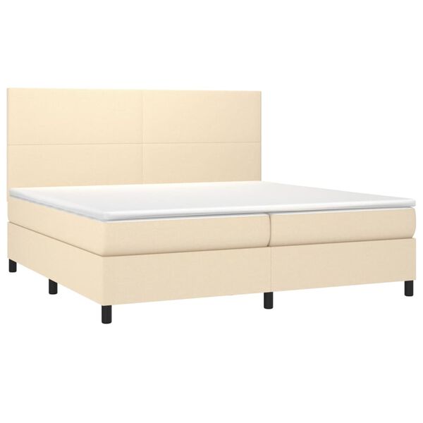vidaXL Letto a Molle Materasso e LED bianco 200x200cm in Tessuto