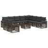 vidaXL Set Divano da Giardino 11 pz Grigio e Grigio Scuro polyrattan