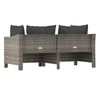 vidaXL Set da giardino 2 pezzi con cuscini grigio in polyrattan