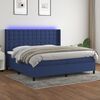 vidaXL Letto a Molle Materasso e LED Blu 200x200cm in Tessuto