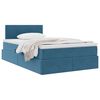 vidaXL Letto con Contenitore Blu Scuro 120 x 200 cm Velluto