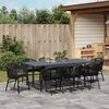 vidaXL Set da Pranzo per Giardino 9 pcs Nero polyrattan
