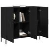 vidaXL Credenza Rovere Nero 90 x 34 x 80 cm Legno multistrato