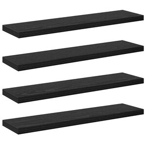 vidaXL Scaffale 4 pcs Nero 40 x 10 x 1,5 cm Legno multistrato
