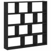vidaXL Mensola a Cubo da Parete 12 Scomparti Nero in Truciolato