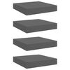 vidaXL Scaffali a Parete 4 pz Grigio Lucido 23x23,5x3,8 cm in MDF