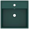 vidaXL Lavabo con Troppopieno Quadrato Verde Opaco 41x41 cm Ceramica