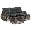 vidaXL Set Divano da Giardino 5 pz Grigio e Grigio Scuro polyrattan