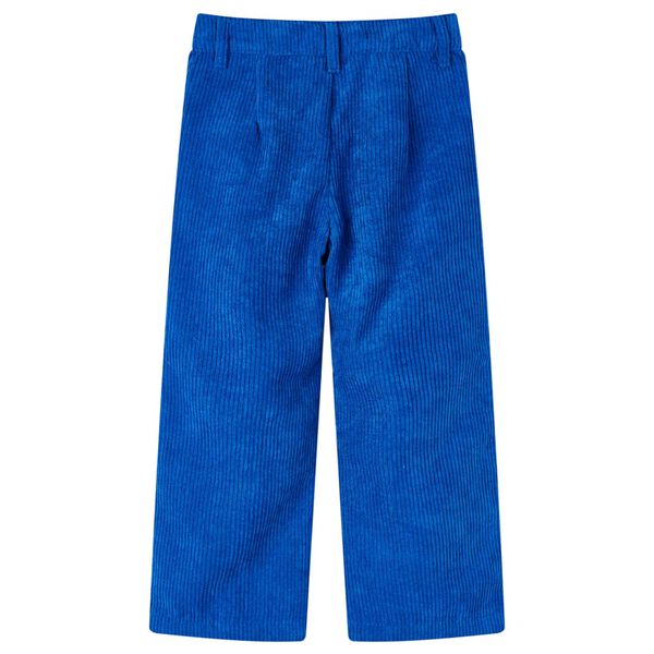 Pantaloni per Bambini in Velluto a Coste Blu Cobalto 104