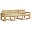 vidaXL Set di divani da esterno 3 pcs Bianco e Beige Poliestere