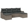 vidaXL Set Divano da Giardino 6 pcs Grigio polyrattan