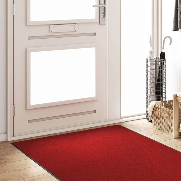 vidaXL Tappetino Altro Rosso e Nero 120 x 400 cm Poliammide e PVC