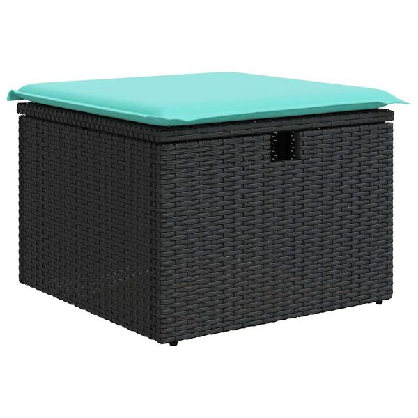 vidaXL Set Divani da Giardino 4 pz con Cuscini Nero in Polyrattan