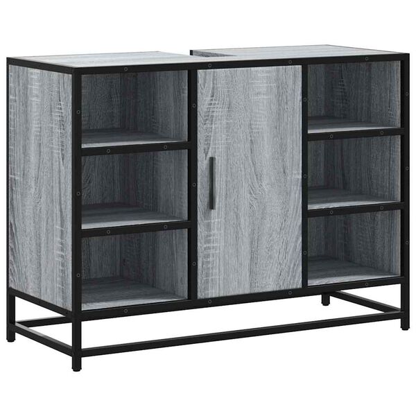 vidaXL Mobile Lavabo Bagno Grigio Sonoma 60x30x60 cm Legno Multistrato