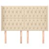 vidaXL Testiera ad Orecchio Crema 147x16x118/128 cm in Tessuto