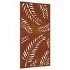 vidaXL Decorazione Muro da Giardino 105x55 cm Foglia Acciaio Corten