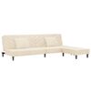 vidaXL Divano Letto a 2 Posti con 2 Cuscini e Pouf Crema in Velluto