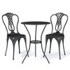 vidaXL Set da Bistrot 3 pz in Alluminio Pressofuso Nero