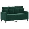 vidaXL Divano a 2 Posti Verde Scuro 120 cm in Velluto