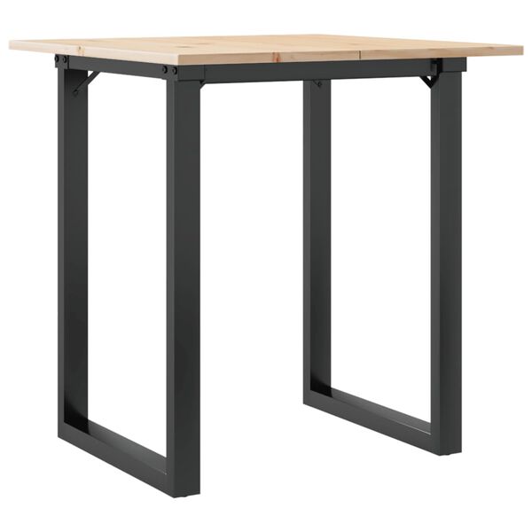 vidaXL Tavolo da Pranzo Telaio a O 60x60x75 cm Legno Pino e Acciaio