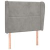 vidaXL Testiera ad Orecchio Grigio Chiaro 93x23x118/128 cm in Velluto