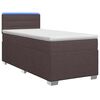 vidaXL Letto con Box Spring, Materasso e LED Marrone Scuro 90 x 190 cm