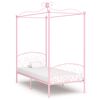 vidaXL Letto a Baldacchino Rosa in Metallo 100x200 cm