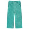 vidaXL Pantaloni per Bambini in Velluto a Coste Verde Menta 128