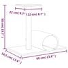 vidaXL Palo Tiragraffi per Gatti con Tunnel Grigio Chiaro 60x34,5x50cm