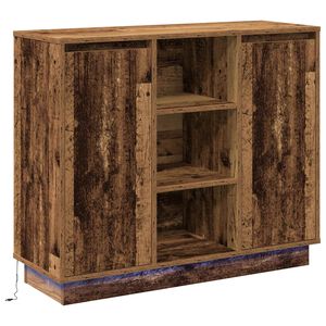 vidaXL Madia LED Legno vecchio 90 x 32 x 75 cm Legno multistrato