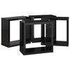 vidaXL Mensole Parete a Cubo 4 pz Nero Lucido 30x15x30 cm